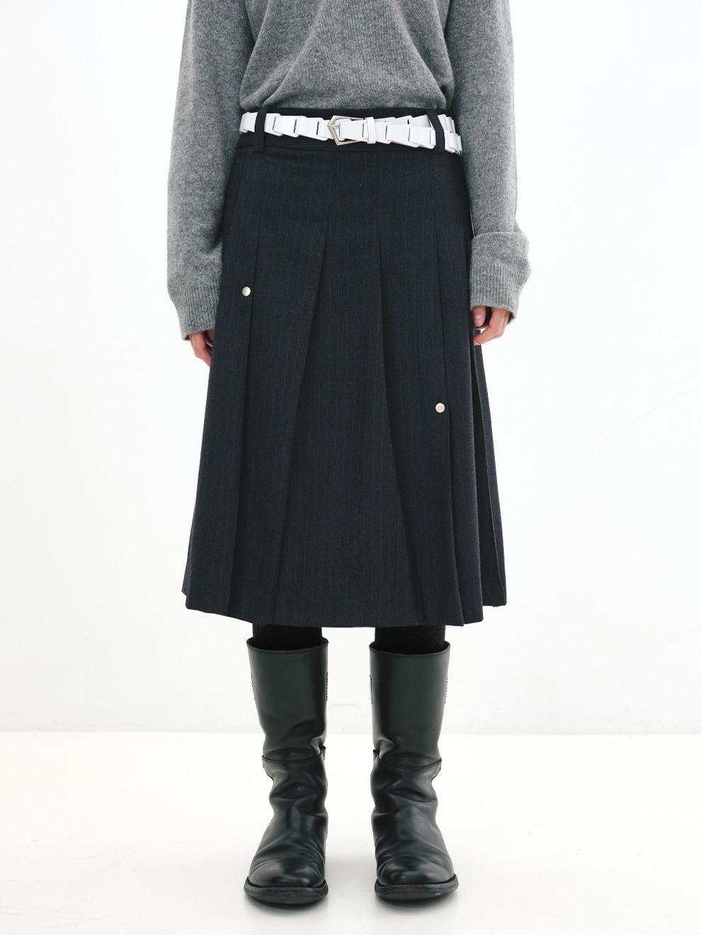 Tapered Skirt_navy stripe