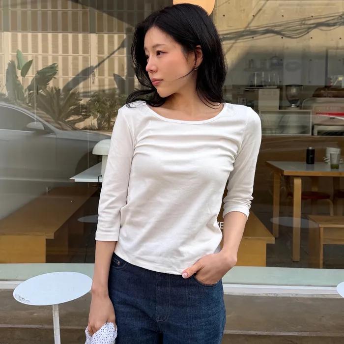 Hata 3/4 sleeve t-shirt (ivory)