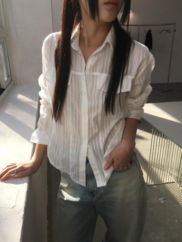 시스루 빈티지 웨스턴셔츠