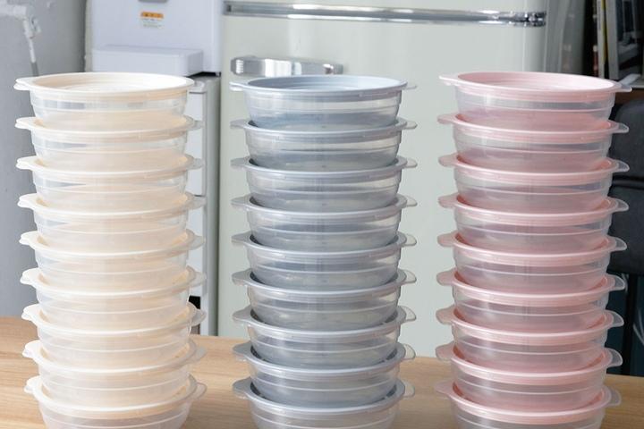 국내생산 심플쿡 냉동밥 전자렌지용기 400ml 8개 3colors