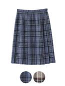 ウオッシャブル　タータンチェックスカート〈58cm丈〉裏地付