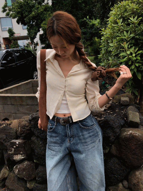 링클 슬림 셔츠