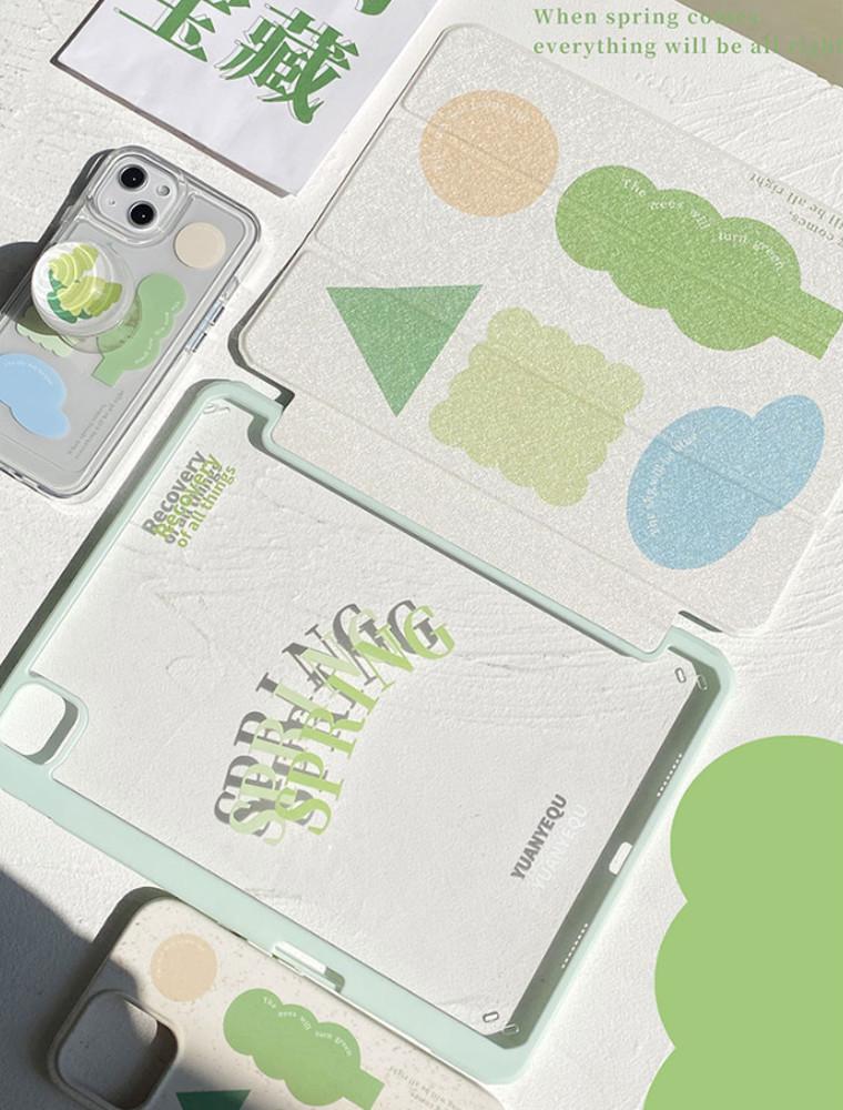 펜슬수납형 피치 아크릴 3단접이식 아이패드미니6세대 프로 케이스