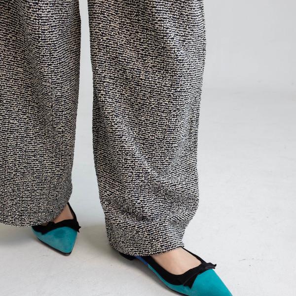 Prada Suede Colorblock Bow Accents Flats