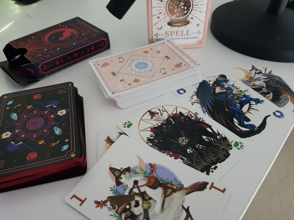 스펠 화이트덱 ,고양이, 티츄카드, 마법사, 마녀, 할로윈