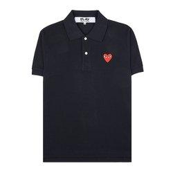 [비아델루쏘] [꼼데가르송] 하트 와펜 폴로 티셔츠 P1T006 BLACK