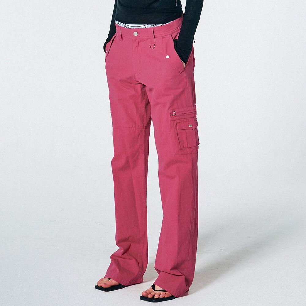 Straight Lowrise Cargo Pants Fuchsia