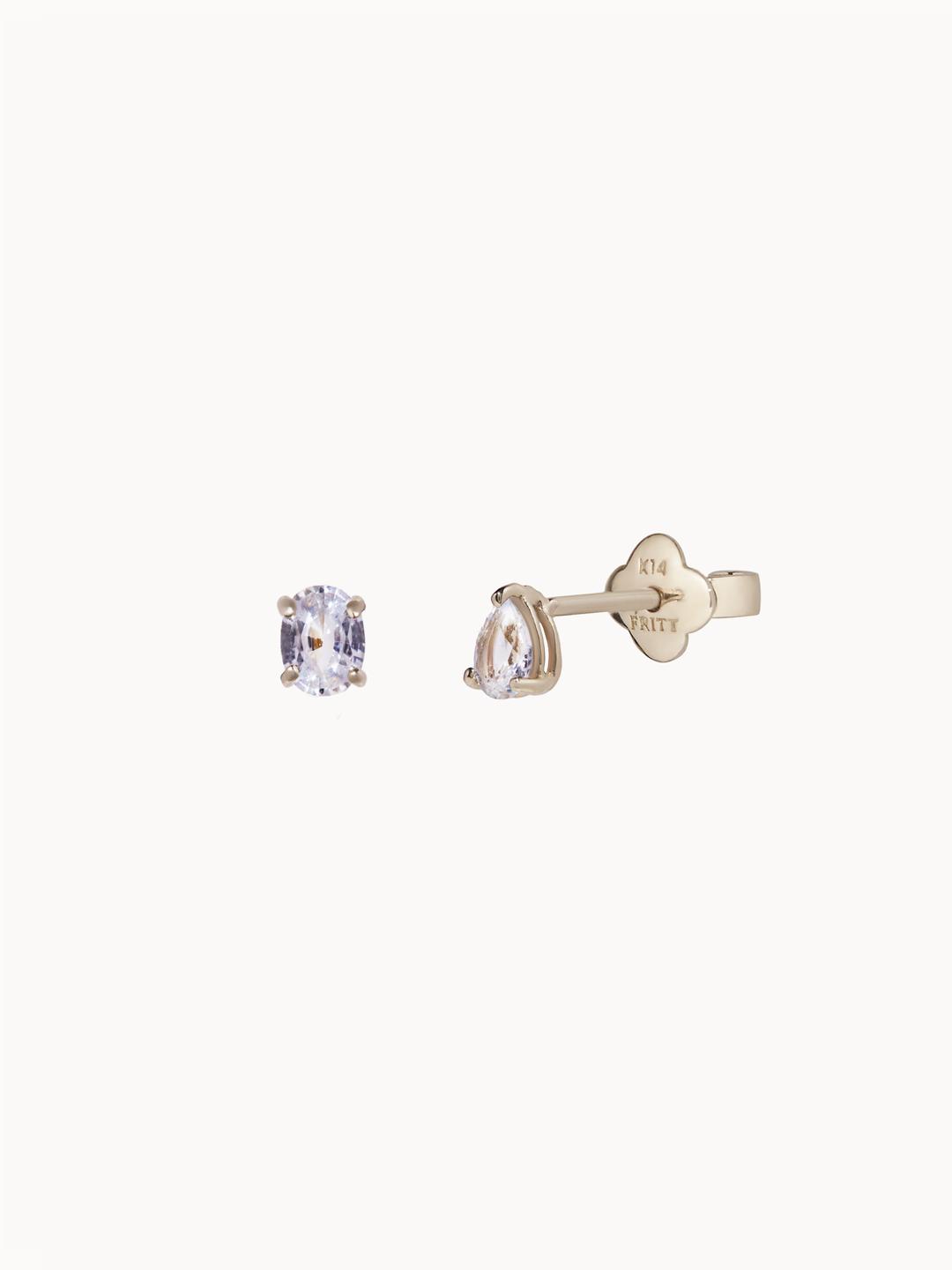 Twins White Sapphire Earring