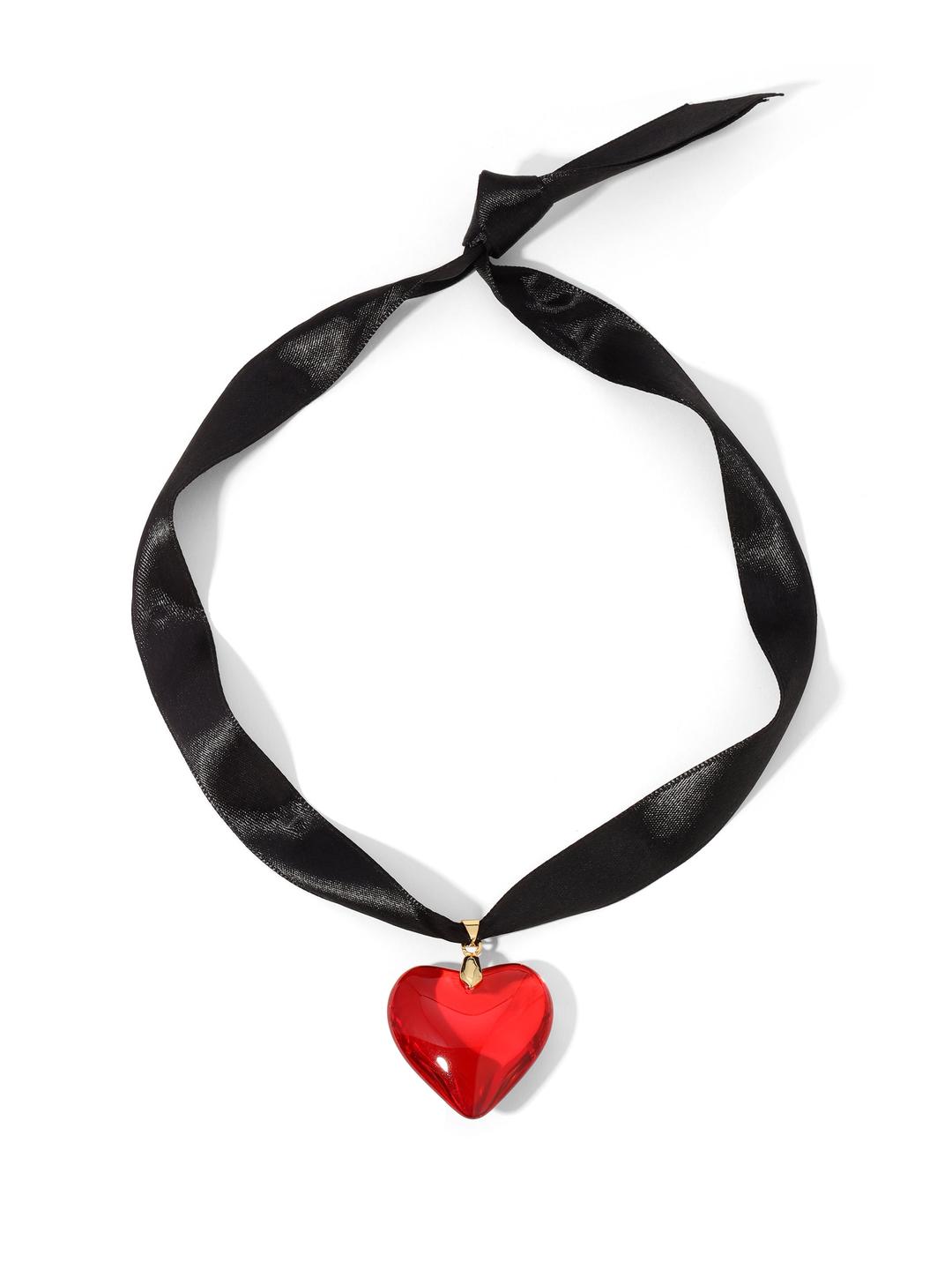 The Jaymes Heart Choker - Red / Charm / Adjustable