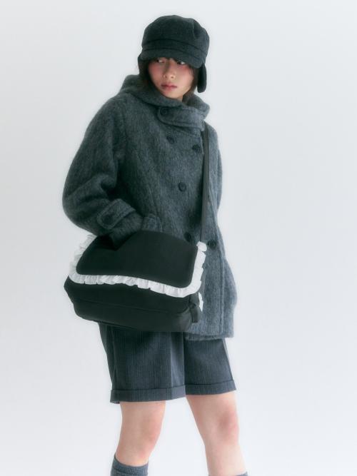 frill messenger bag (charcoal)