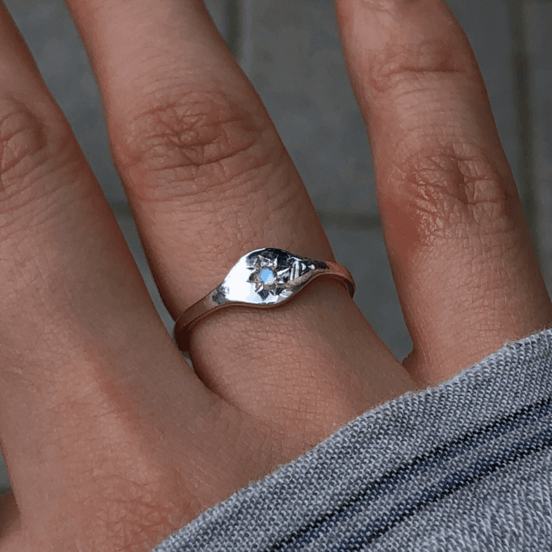 TINY STAR MARK RING(LABRADORITE)