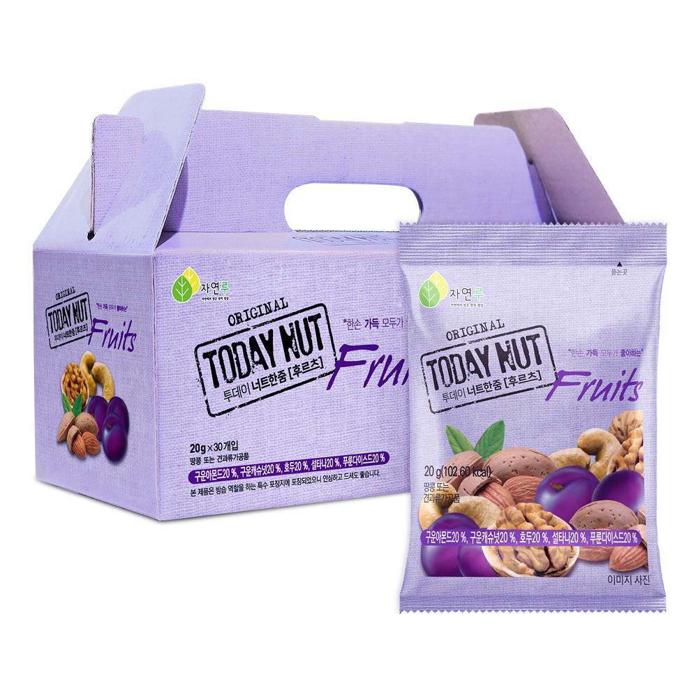 자연루 투데이넛 너트한줌 후르츠 20g, 30봉 / 투데이 하루 견과류 답례품 견과 선물세트