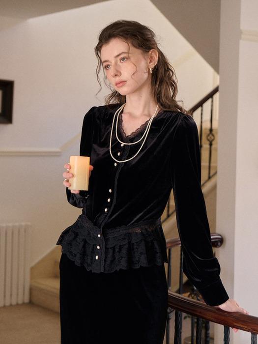 SR_Lace velvet blouse_2color