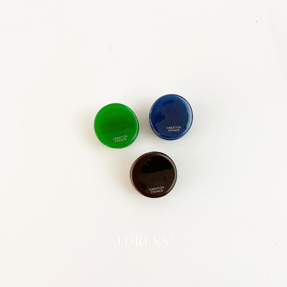 로렌스 베네통 미니 동그라미 셀룰로오스 포인트 잔머리 옆머리 앞머리 헤어 집게핀 프랑스핀