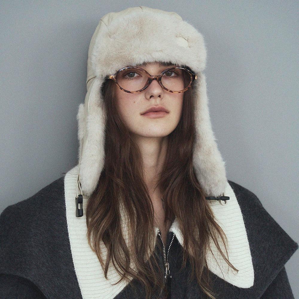 Full leather fur trooper hat_3color