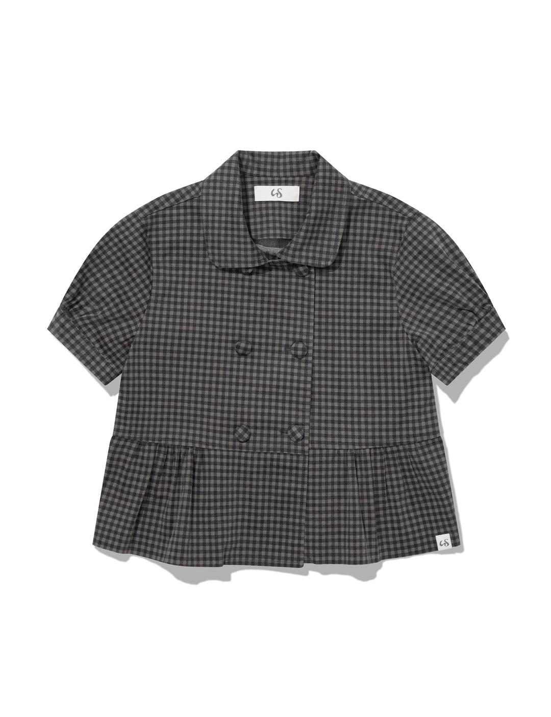 DOUBLE BLOUSE JACKET(CHECK BLACK)