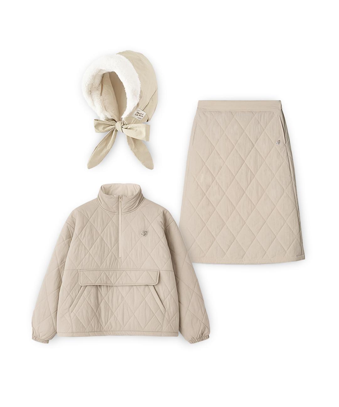 [3SET 예약배송] 이글루 패딩 아노락 + 스커트 + 바라클라바