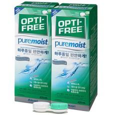 옵티프리 퓨어모이스트 렌즈세정액 420ml x 2p + 렌즈케이스, 420ml, 2개