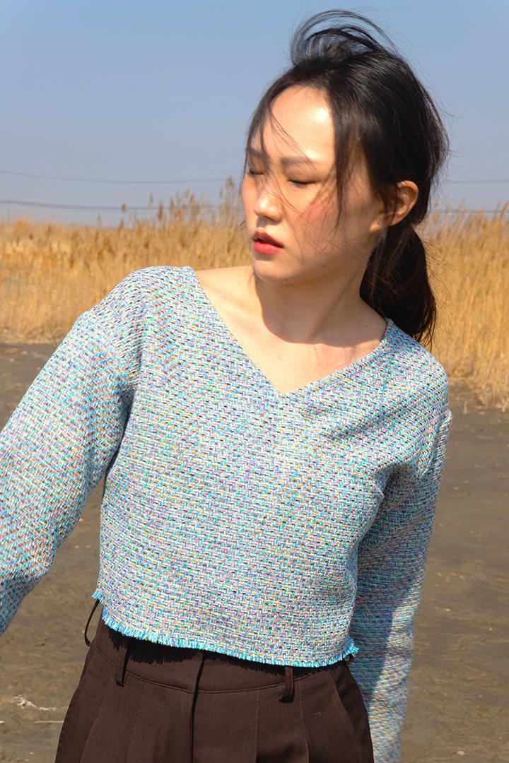 Opal Tweed Top