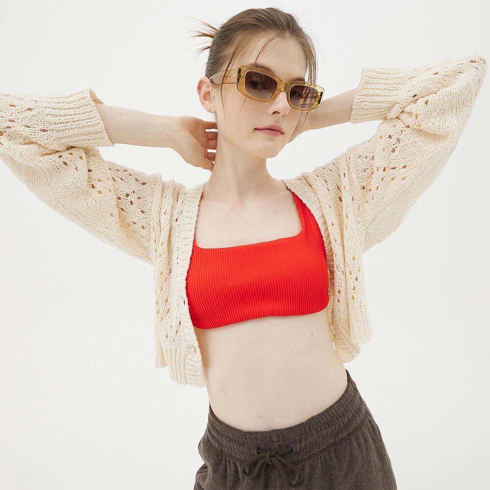 Bouclé knit cardigan_ivory