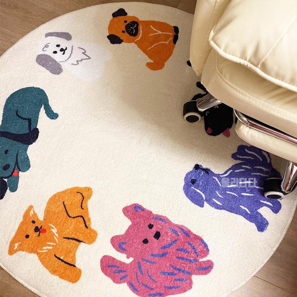 원형러그 반려동물 카페트 미끄럼방지 강아지 고양이 러그 이지케어 대형