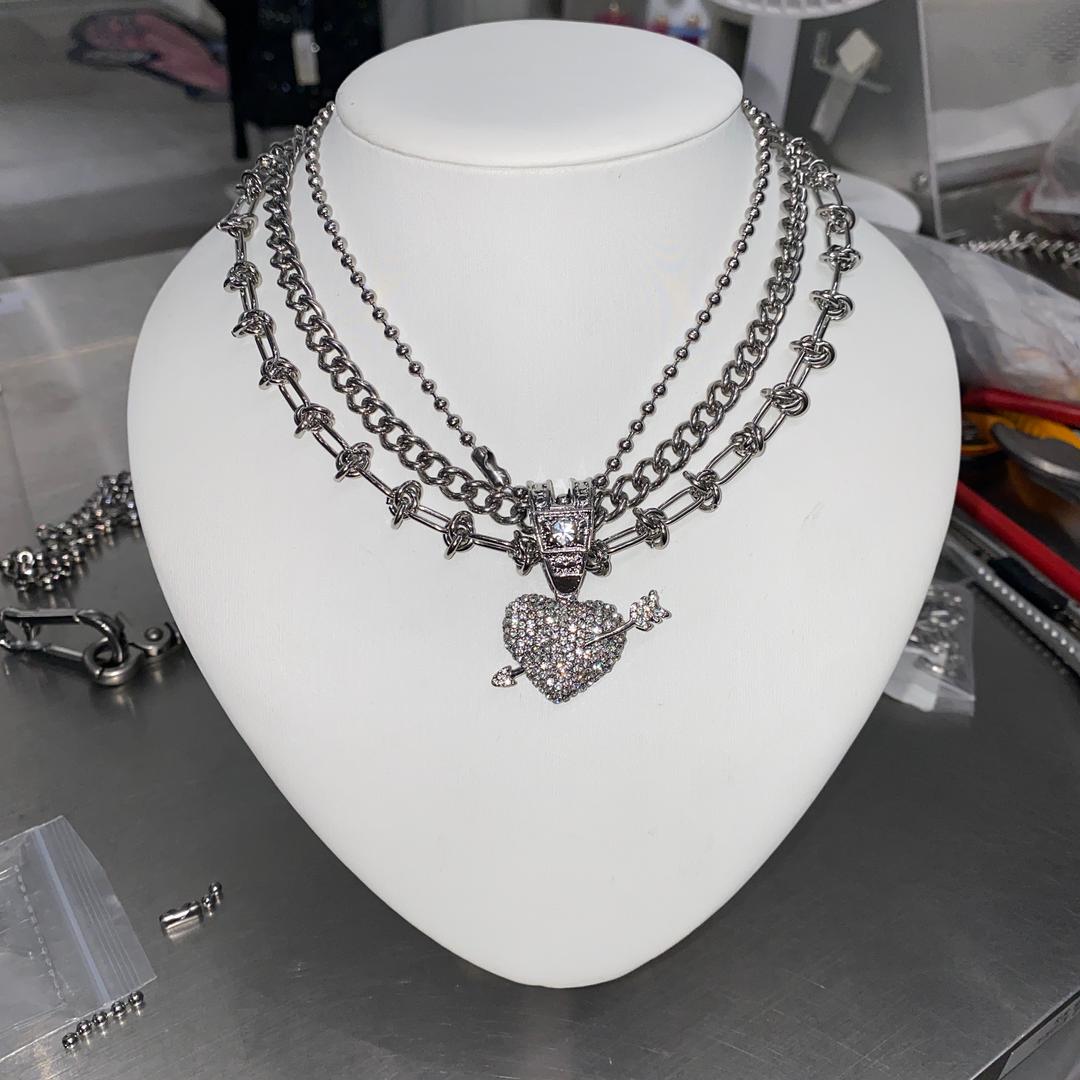[YYK MADE] Shoot Heart 레이어드 목걸이