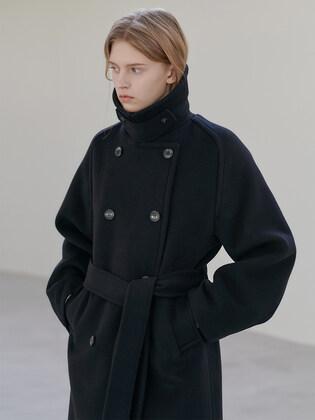 22WN wool trench coat [BK]