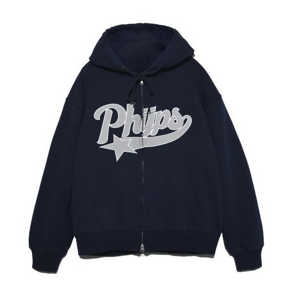 피지컬 에듀케이션 디파트먼트 후드 집업 PHYPS® STAR TAIL LOGO HOODIE ZIP UP NAVY