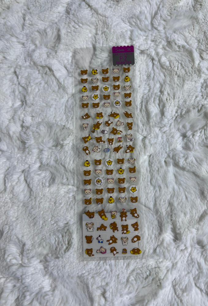 리락쿠마 고전 스티커 1~8