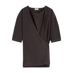 쇼트 슬리브 트위스트 셔츠