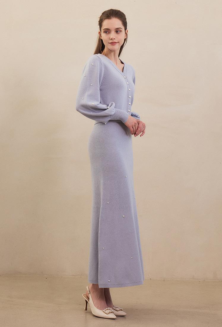 Cathy Wool Skirt (Sky Blue)