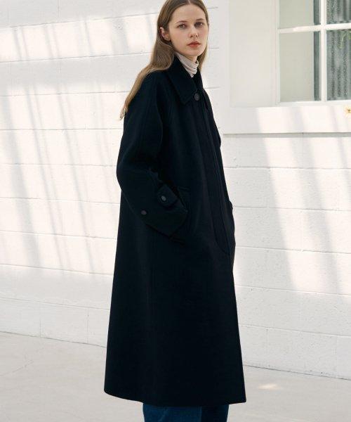 소프트 캐시미어 싱글 발마칸 코트 [BLACK]