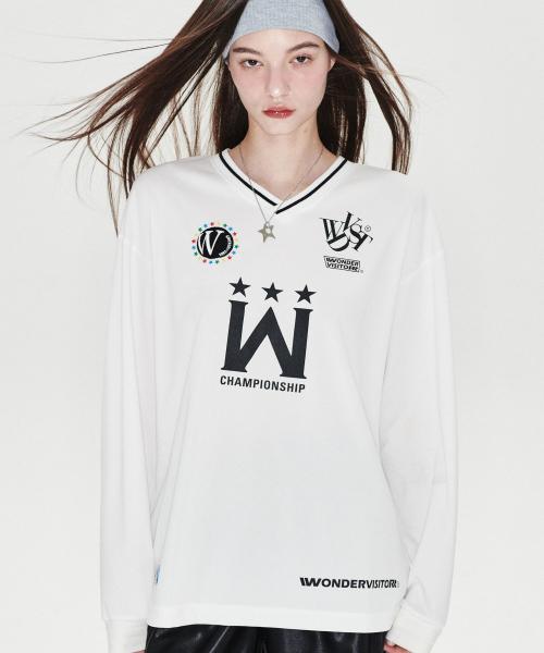 Sporty Jersey Long sleeve [White]