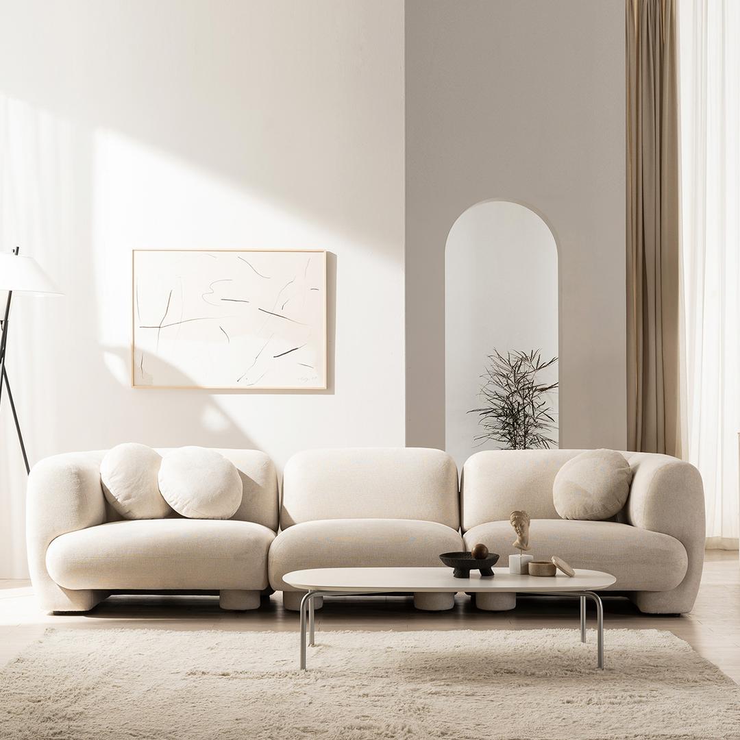 리바트 오브니 패브릭 4인 소파 와이드