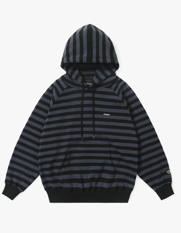 SN-Stripe Raglan Hoodie - Black