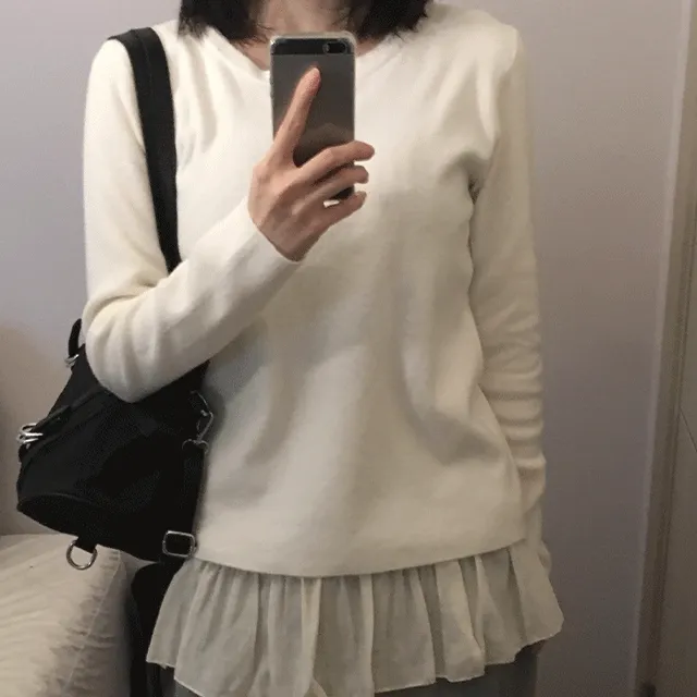 [new] button knit T-shirt