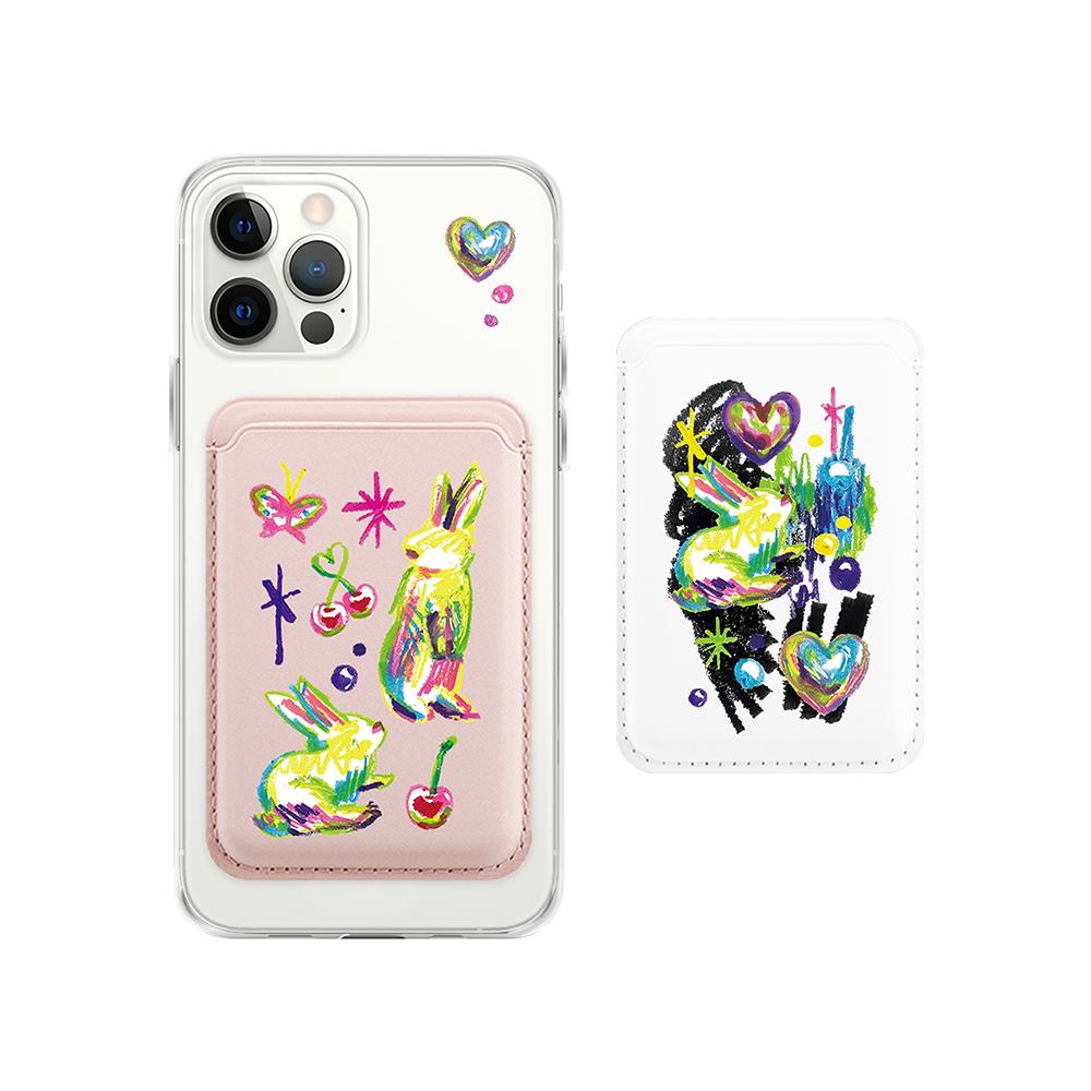 LOVE IT RABBIT MAGSAFE LEATHER WALLET (러브잇래빗 토끼 맥세이프 카드 지갑)