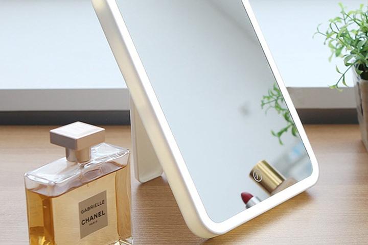 LED 조명 거울 화장대 스탠드 사각 탁상 메이크업 테이블 거울