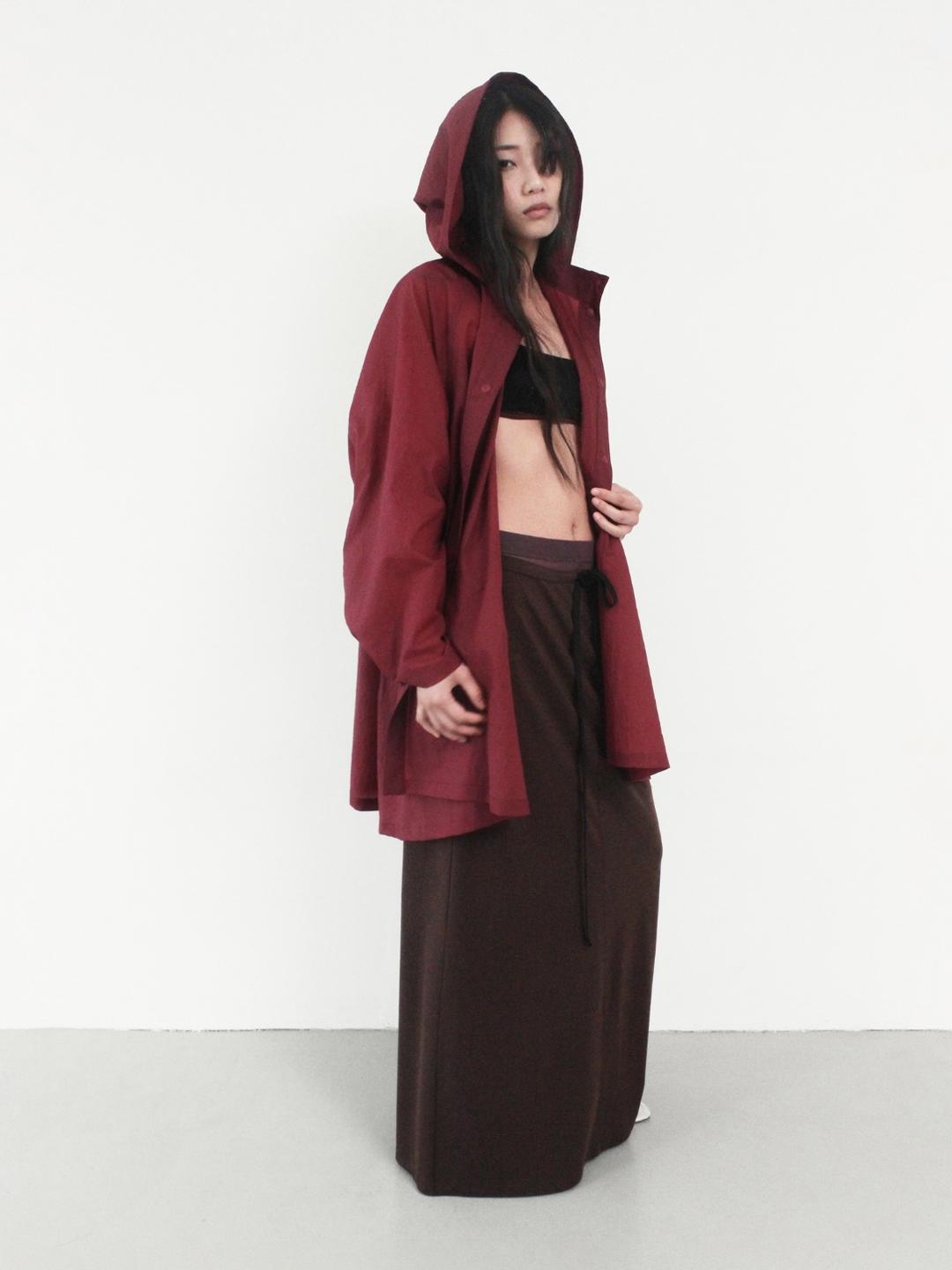 SUMMER LIGHT HOODED COAT, RED