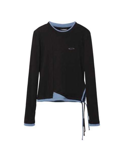 오프닝프로젝트(OPENING PROJECT)  W Small Logo Layered T Shirt - Black - 사이즈 & 후기 | 무신사