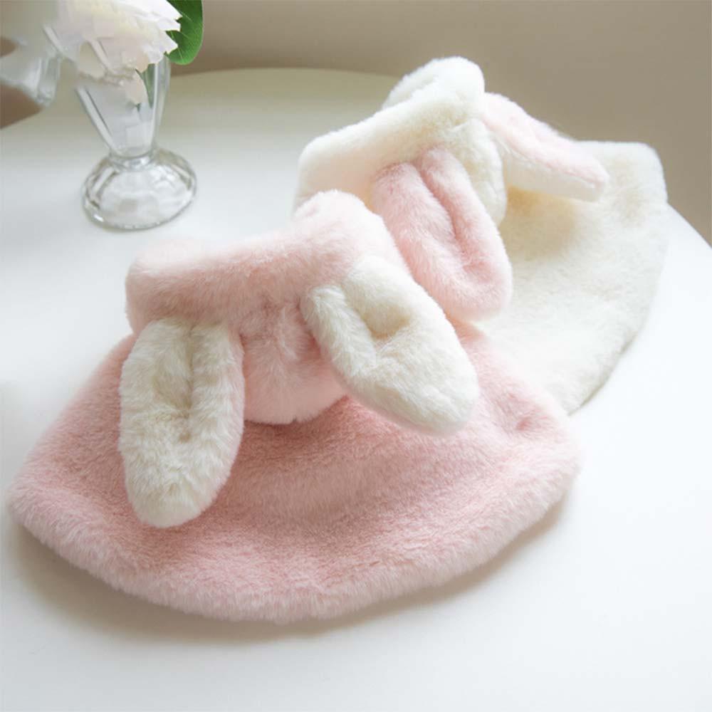 강아지 겨울 옷 토끼 후드 망토 담요 고양이 숄 2XS-XL