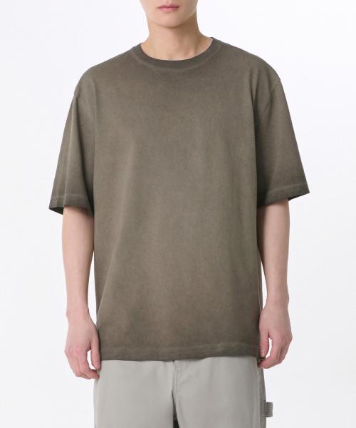 루나 다잉 릴렉스드 크루 넥 티셔츠 [더스티 카키]