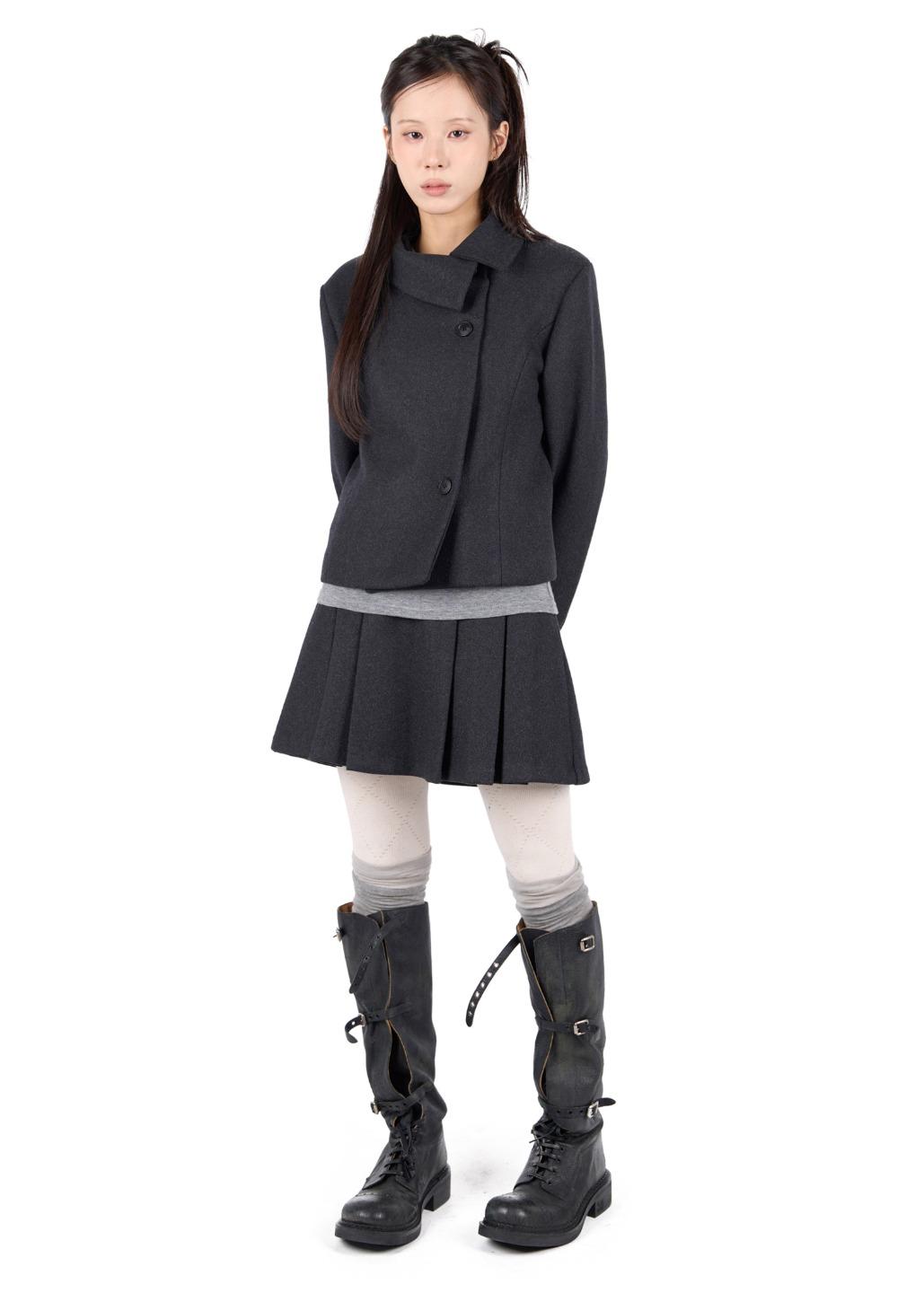 릿킴 NOIR WOOL PLEATS SKIRT*일주일 소요*