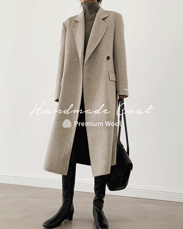 [양모 100%] 그루브 핸드메이드 울 코트