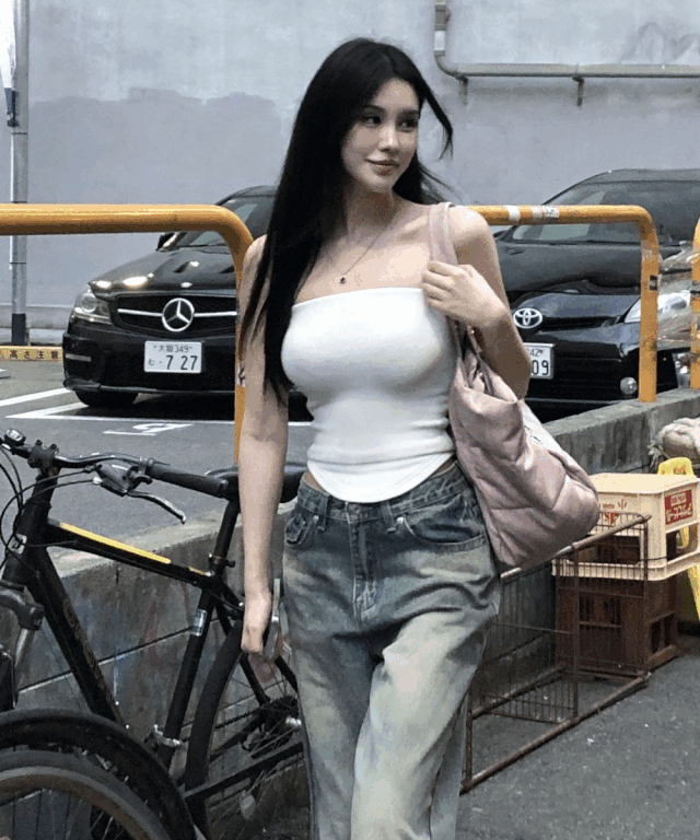 [3colors] 라운드 골지 탑