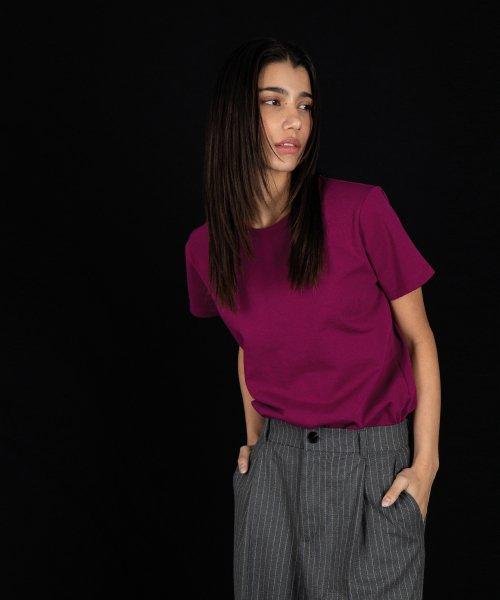 Vivid Color Cotton T-shirt (Purple)