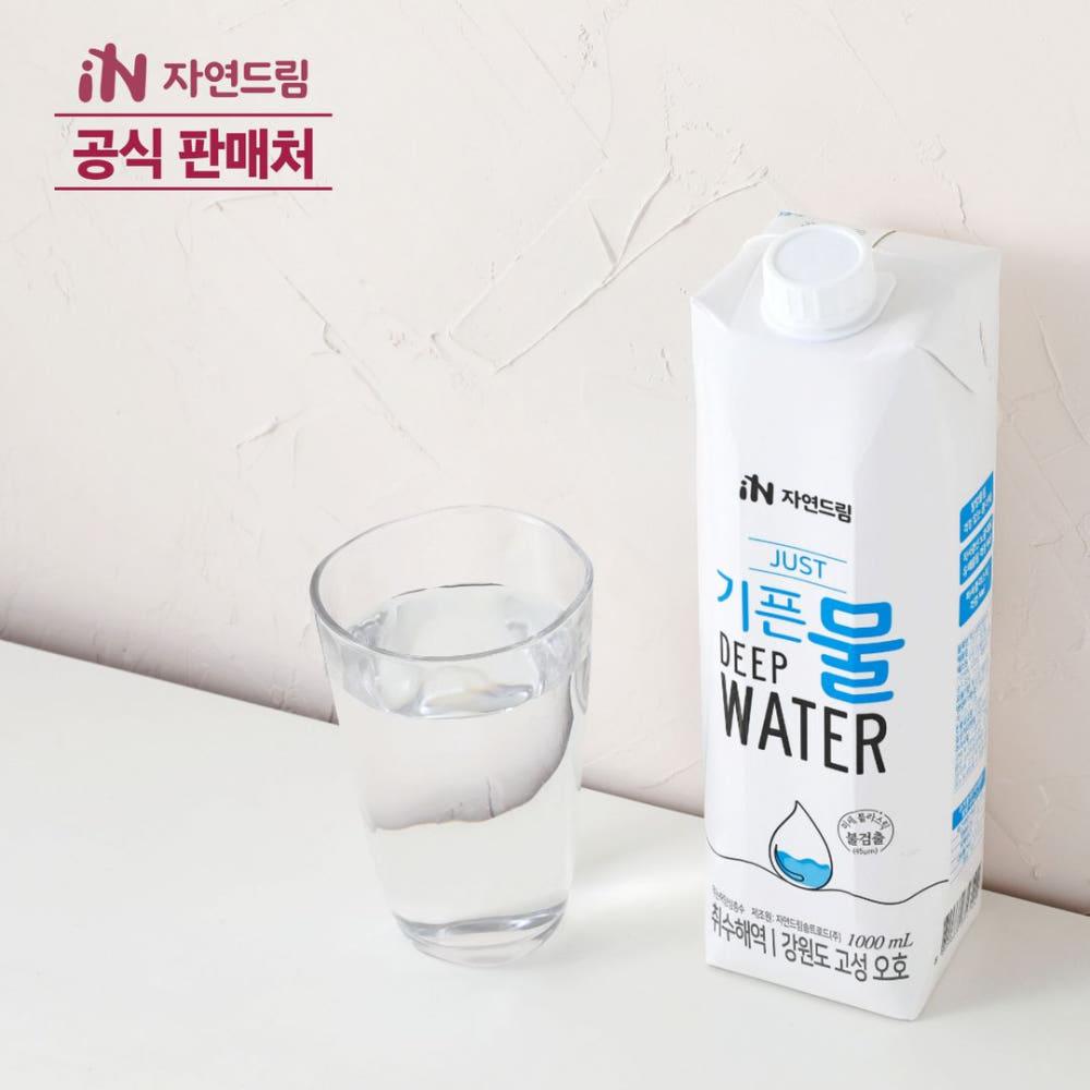 iN자연드림 JUST 기픈물 종이팩 해양심층수 1000mL 12입
