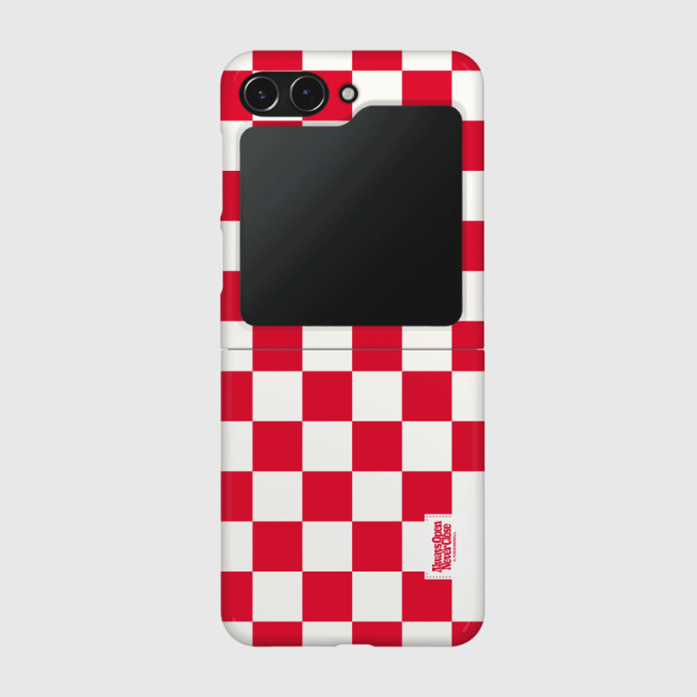 베이직 체커보드 라벨 Z플립 하드케이스