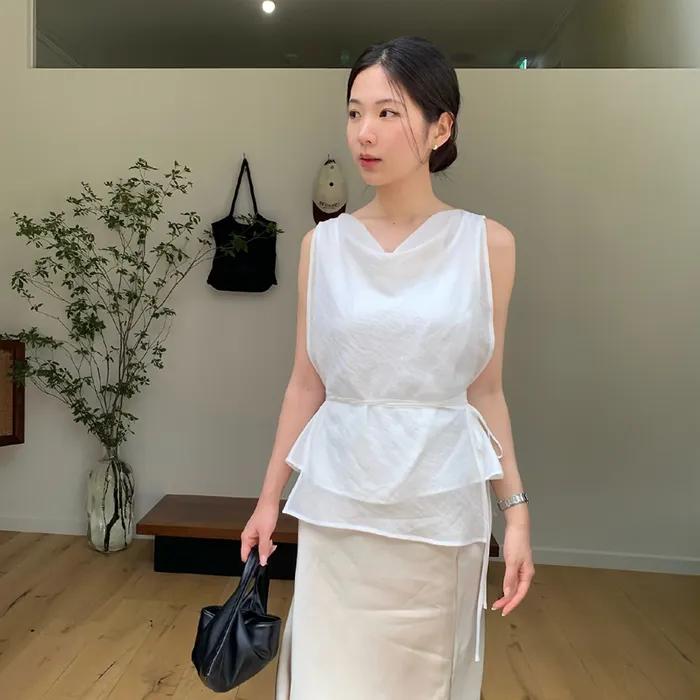 LAYER DRAPE BLOUSE_IVORY_OE2C2MBS70IVY