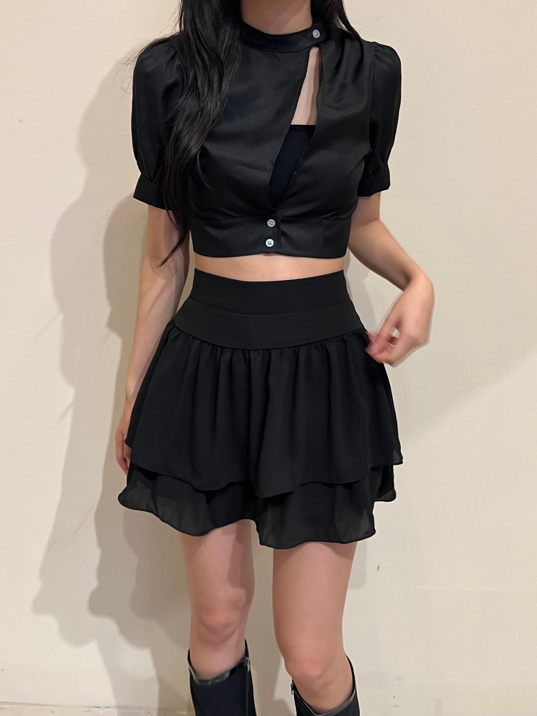 976. chiffon cancan skirt (2 color)